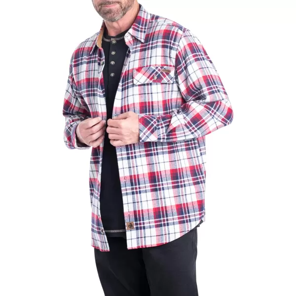 imageLegendary Whitetails Mens Buck Camp Flannel Long Sleeve Plaid Button Down Casual Shirt Corduroy CuffsAmericana Plaid