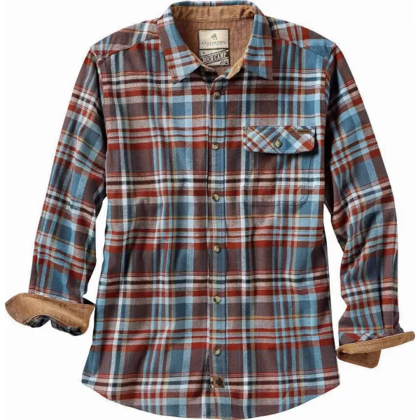 imageLegendary Whitetails Mens Buck Camp Flannel Long Sleeve Plaid Button Down Casual Shirt Corduroy CuffsBarnwood Slate Plaid