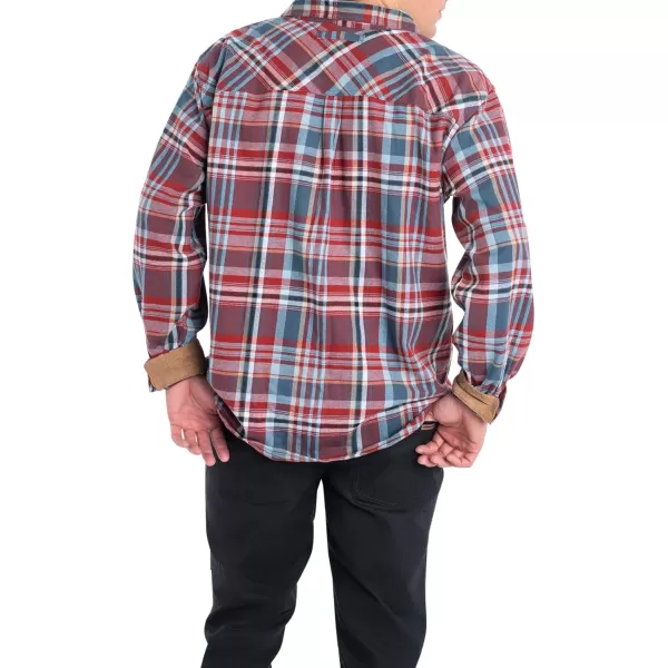 imageLegendary Whitetails Mens Buck Camp Flannel Long Sleeve Plaid Button Down Casual Shirt Corduroy CuffsBarnwood Slate Plaid