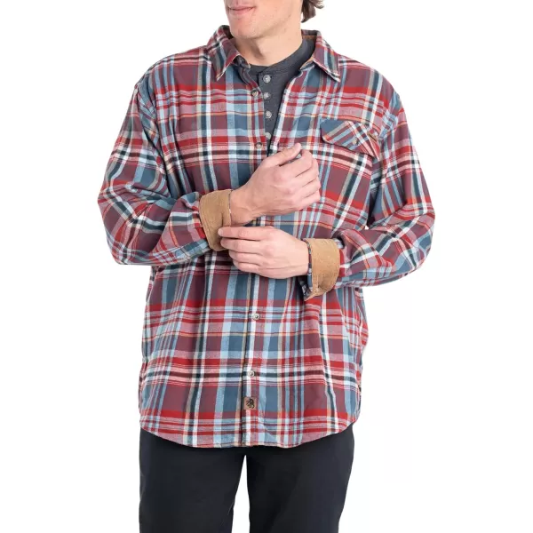 imageLegendary Whitetails Mens Buck Camp Flannel Long Sleeve Plaid Button Down Casual Shirt Corduroy CuffsBarnwood Slate Plaid