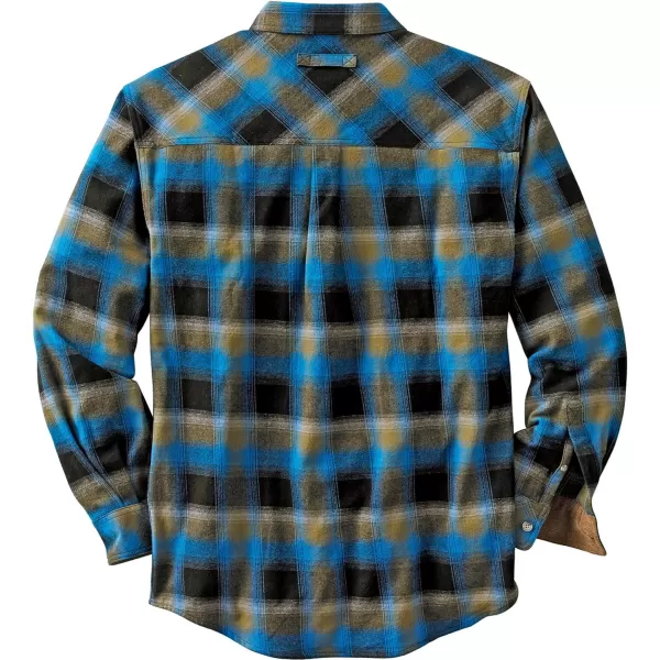 imageLegendary Whitetails Mens Buck Camp Flannel Long Sleeve Plaid Button Down Casual Shirt Corduroy CuffsCobalt Plaid