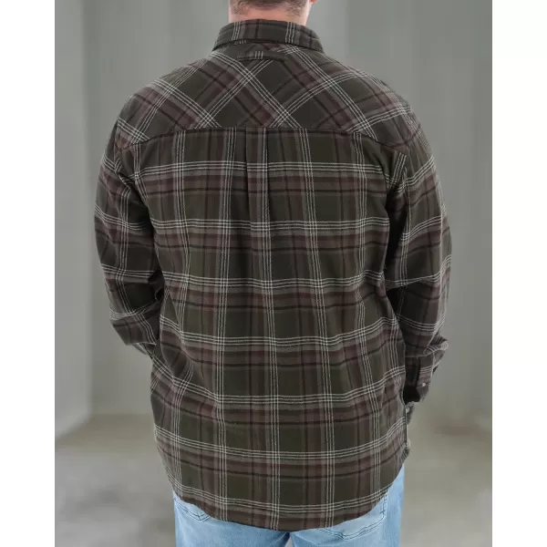 imageLegendary Whitetails Mens Buck Camp Flannel Long Sleeve Plaid Button Down Casual Shirt Corduroy CuffsForest Plaid