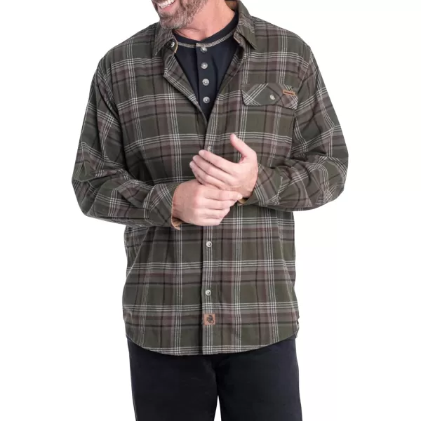 imageLegendary Whitetails Mens Buck Camp Flannel Long Sleeve Plaid Button Down Casual Shirt Corduroy CuffsForest Plaid