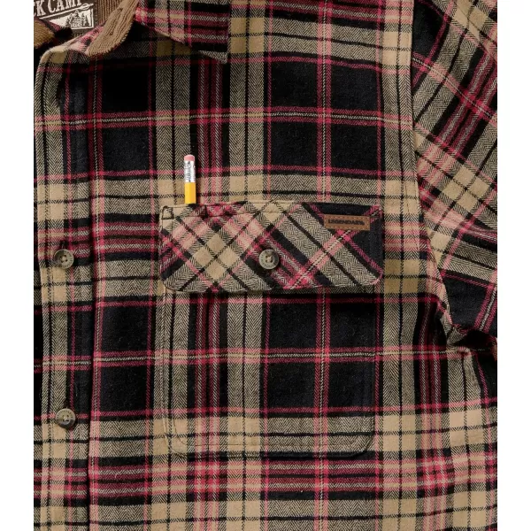 imageLegendary Whitetails Mens Buck Camp Flannel Long Sleeve Plaid Button Down Casual Shirt Corduroy CuffsFrontier Plaid