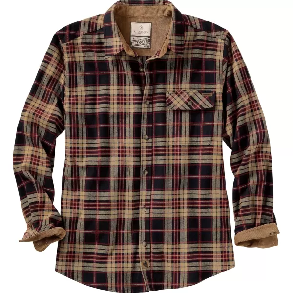 imageLegendary Whitetails Mens Buck Camp Flannel Long Sleeve Plaid Button Down Casual Shirt Corduroy CuffsFrontier Plaid