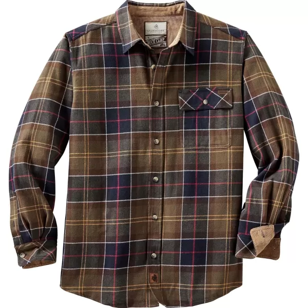 imageLegendary Whitetails Mens Buck Camp Flannel Long Sleeve Plaid Button Down Casual Shirt Corduroy CuffsHuntsman Plaid