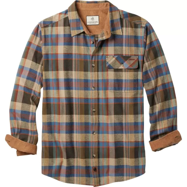 imageLegendary Whitetails Mens Buck Camp Flannel Long Sleeve Plaid Button Down Casual Shirt Corduroy CuffsLittle Rock Plaid