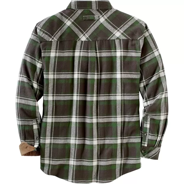 imageLegendary Whitetails Mens Buck Camp Flannel Long Sleeve Plaid Button Down Casual Shirt Corduroy CuffsMountain Charcoal Plaid