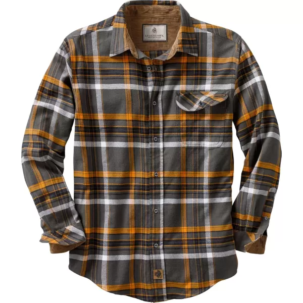 imageLegendary Whitetails Mens Buck Camp Flannel Long Sleeve Plaid Button Down Casual Shirt Corduroy CuffsPlatinum Plaid