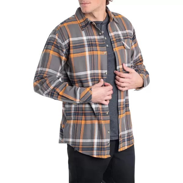 imageLegendary Whitetails Mens Buck Camp Flannel Long Sleeve Plaid Button Down Casual Shirt Corduroy CuffsPlatinum Plaid