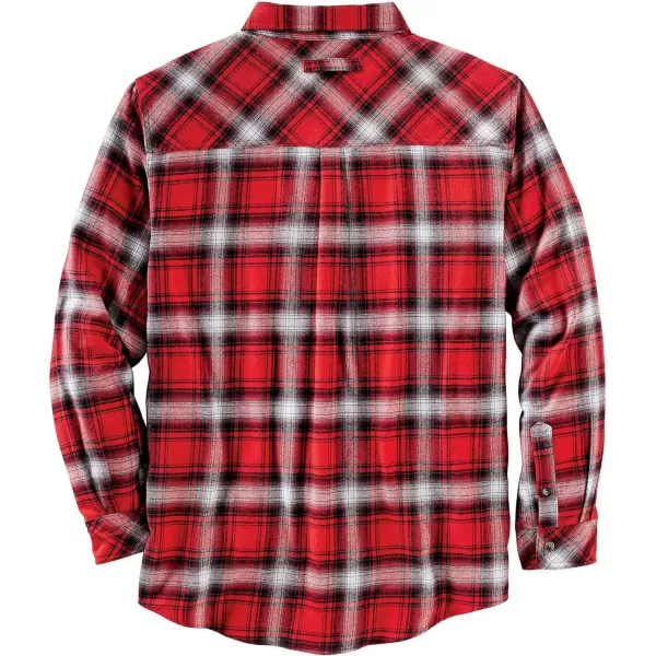 imageLegendary Whitetails Mens Buck Camp Flannel Long Sleeve Plaid Button Down Casual Shirt Corduroy CuffsRacing Red Plaid