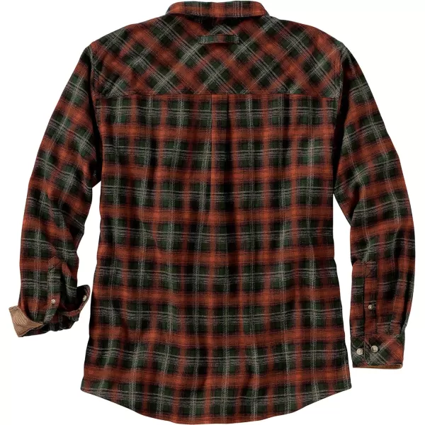 imageLegendary Whitetails Mens Buck Camp Flannel Long Sleeve Plaid Button Down Casual Shirt Corduroy CuffsRedwood Plaid