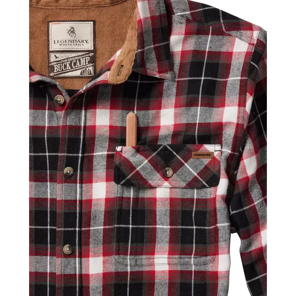 imageLegendary Whitetails Mens Buck Camp Flannel Long Sleeve Plaid Button Down Casual Shirt Corduroy CuffsSackett Plaid