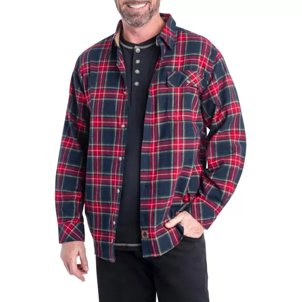 imageLegendary Whitetails Mens Buck Camp Flannel Long Sleeve Plaid Button Down Casual Shirt Corduroy CuffsTartan Red Plaid