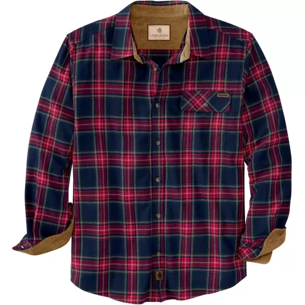 imageLegendary Whitetails Mens Buck Camp Flannel Long Sleeve Plaid Button Down Casual Shirt Corduroy CuffsTartan Red Plaid