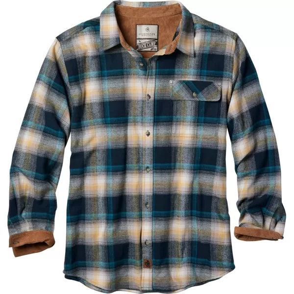 imageLegendary Whitetails Mens Buck Camp Flannel Long Sleeve Plaid Button Down Casual Shirt Corduroy CuffsTeal Glow Plaid