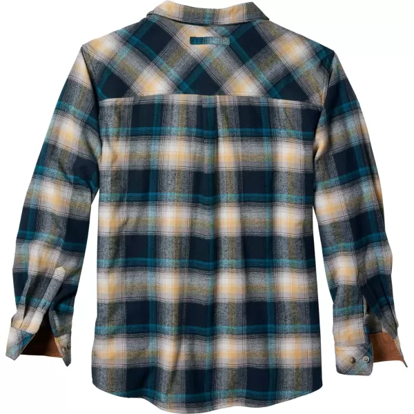 imageLegendary Whitetails Mens Buck Camp Flannel Long Sleeve Plaid Button Down Casual Shirt Corduroy CuffsTeal Glow Plaid