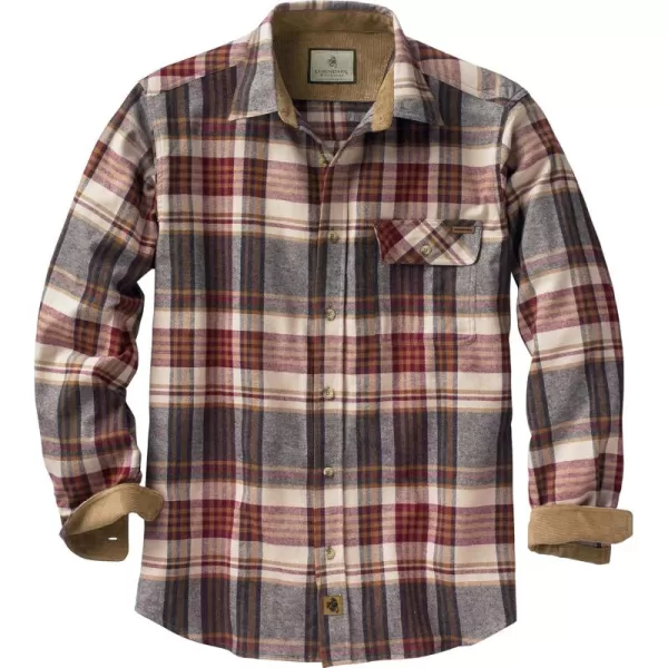 imageLegendary Whitetails Mens Buck Camp Flannel Long Sleeve Plaid Button Down Casual Shirt Corduroy CuffsCedarwood Plaid