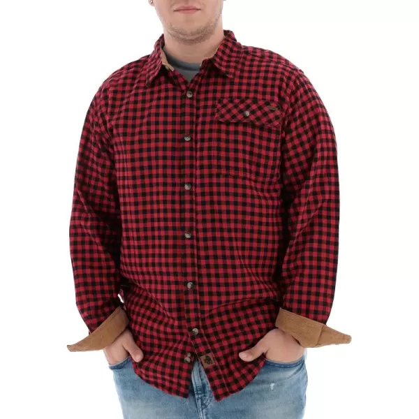 imageLegendary Whitetails Mens Buck Camp Flannel Long Sleeve Plaid Button Down Casual Shirt Corduroy CuffsMini Buffalo Check