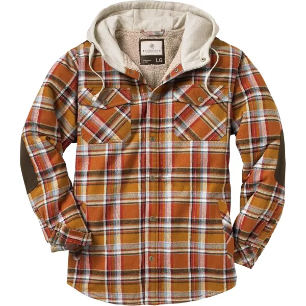 imageLegendary Whitetails Mens Camp Night Berber Lined Hooded Flannel Shirt JacketArrowood Barnwood Plaid