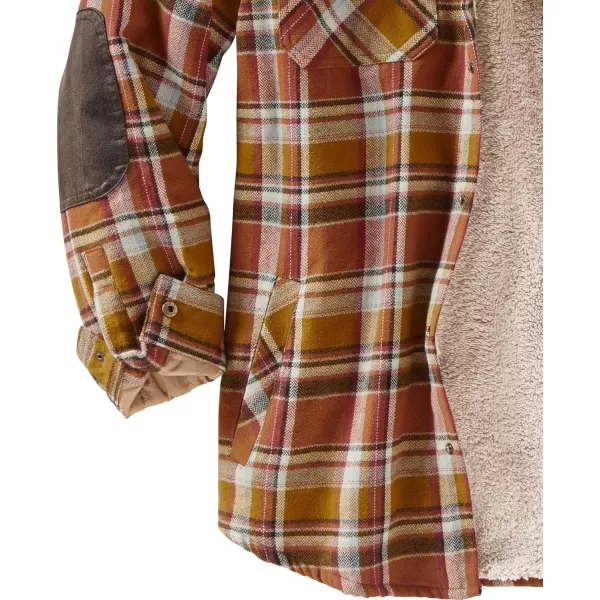 imageLegendary Whitetails Mens Camp Night Berber Lined Hooded Flannel Shirt JacketArrowood Barnwood Plaid