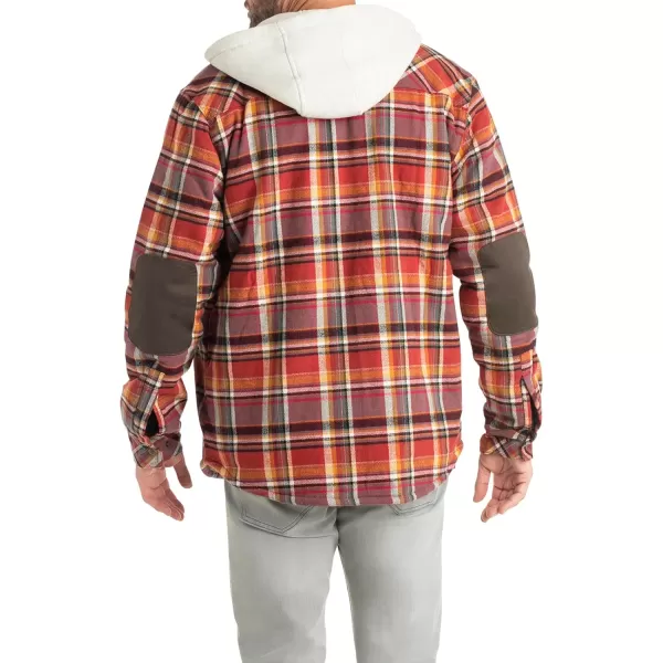 imageLegendary Whitetails Mens Camp Night Berber Lined Hooded Flannel Shirt JacketCardinal Arrowood Plaid