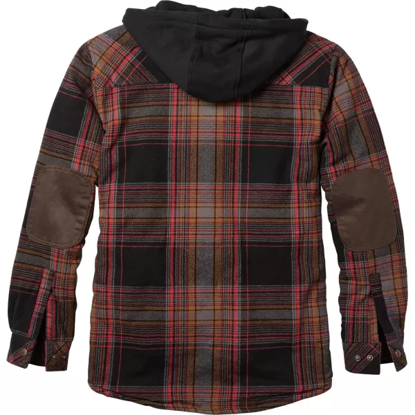 imageLegendary Whitetails Mens Camp Night Berber Lined Hooded Flannel Shirt JacketLicorice Root Plaid