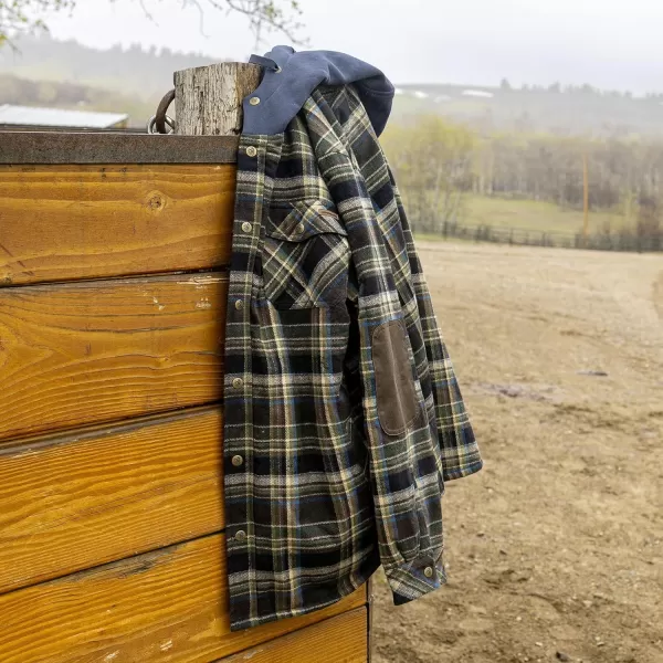 imageLegendary Whitetails Mens Camp Night Berber Lined Hooded Flannel Shirt JacketUnion Plaid