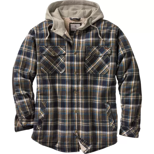 imageLegendary Whitetails Mens Camp Night Berber Lined Hooded Flannel Shirt JacketUpland Plaid