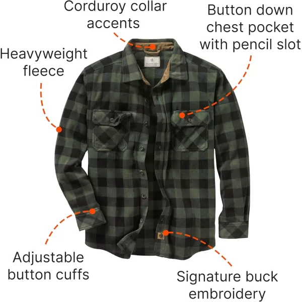 imageLegendary Whitetails Mens Navigator Fleece Button Up ShirtNight Forest Plaid