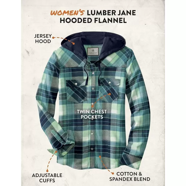 imageLegendary Whitetails Womens Lumber Jane Hooded Flannel ShirtFrozen River Plaid