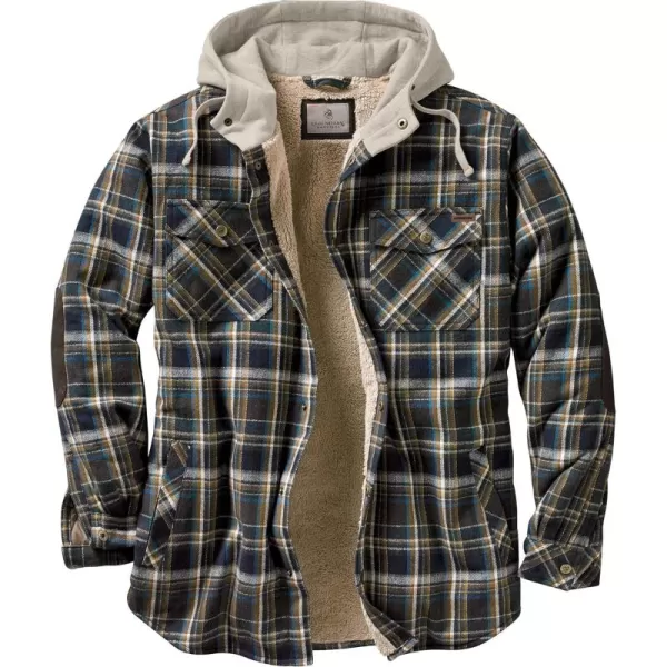 imageLegendary Whitetails Mens Camp Night Berber Lined Hooded Flannel Shirt JacketUpland Plaid