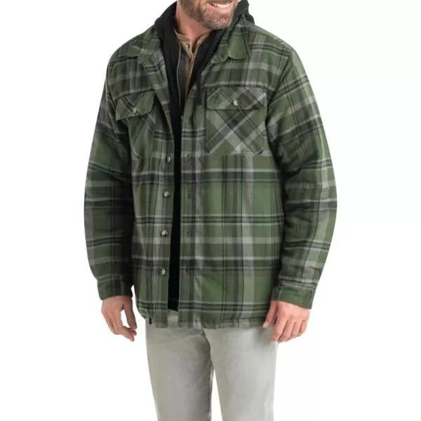 imageLegendary Whitetails Mens Maplewood Hooded Shirt JacketArmy Green Plaid