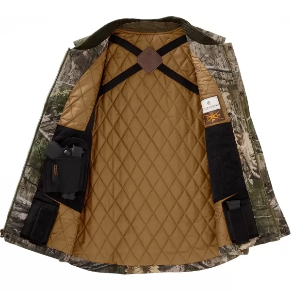 imageLegendary Whitetails Mens Concealed Carry Outerwear Vest for Men Canvas Cross Trail Conceal CCW Holster Hunting InsulatedMossy Oak Country Dna
