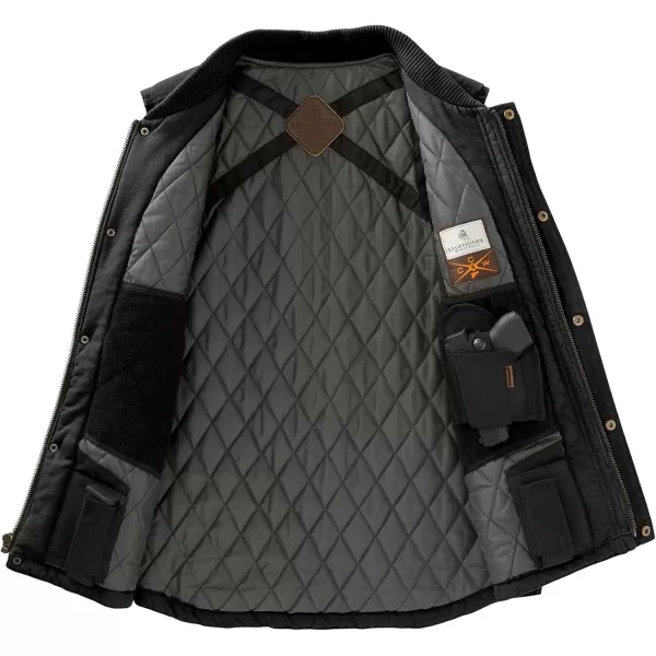 imageLegendary Whitetails Mens Concealed Carry Outerwear Vest for Men Canvas Cross Trail Conceal CCW Holster Hunting InsulatedOnyx