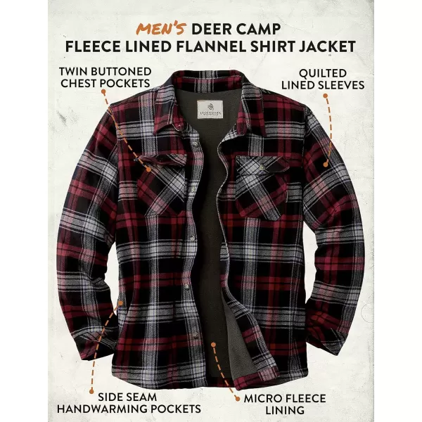 imageLegendary Whitetails Mens Deer Camp Berber Lined Flannel Shirt JacketDiscontinuedCampfire Plaid Berber  Legacy