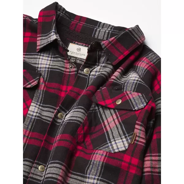 imageLegendary Whitetails Mens Deer Camp Berber Lined Flannel Shirt JacketDiscontinuedCampfire Plaid Berber  Legacy