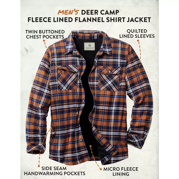 imageLegendary Whitetails Mens Deer Camp Berber Lined Flannel Shirt JacketDiscontinuedCobalt Blaze Plaid