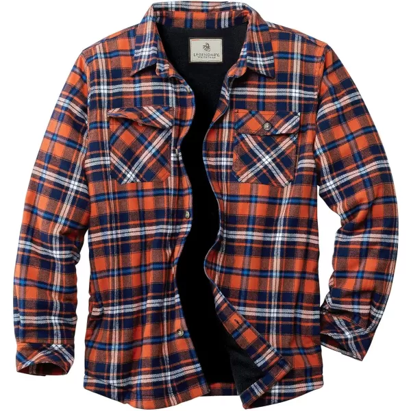 imageLegendary Whitetails Mens Deer Camp Berber Lined Flannel Shirt JacketDiscontinuedCobalt Blaze Plaid