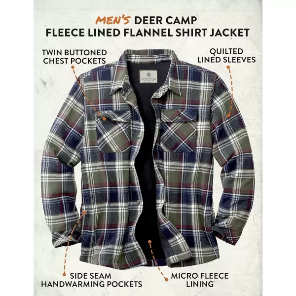 imageLegendary Whitetails Mens Deer Camp Berber Lined Flannel Shirt JacketDiscontinuedNightshade Plaid Berber  Legacy