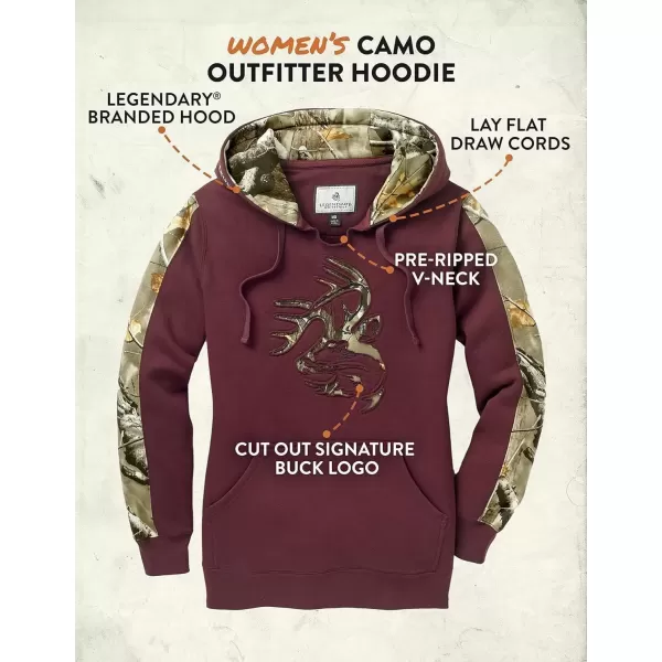 imageLegendary Whitetails Womens Camo Outfitter HoodieRusty Maroon