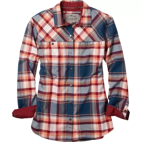 imageLegendary Whitetails Womens Legendary Outdoors Pathways Performance Flannel Long Sleeve Snap Up ShirtLakeside Sunset Plaid