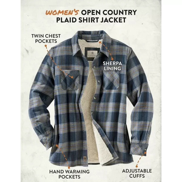 imageLegendary Whitetails Womens Open Country Flannel Shacket Sherpa Lined Plaid Fleece Shirt Jacket Ladies Western Clothing CoatAppalachian River