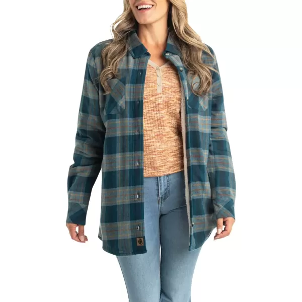 imageLegendary Whitetails Womens Open Country Flannel Shacket Sherpa Lined Plaid Fleece Shirt Jacket Ladies Western Clothing CoatAppalachian River