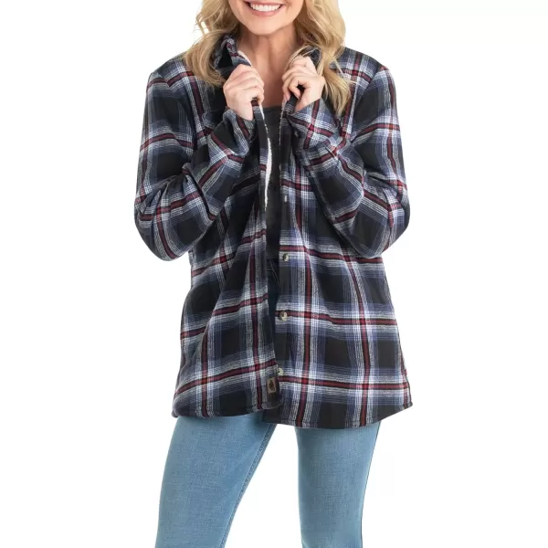 imageLegendary Whitetails Womens Open Country Flannel Shacket Sherpa Lined Plaid Fleece Shirt Jacket Ladies Western Clothing CoatBlackbird Plaid