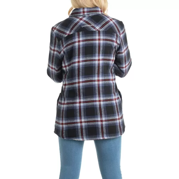 imageLegendary Whitetails Womens Open Country Flannel Shacket Sherpa Lined Plaid Fleece Shirt Jacket Ladies Western Clothing CoatBlackbird Plaid