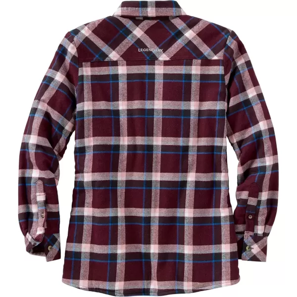 imageLegendary Whitetails Womens Open Country Flannel Shacket Sherpa Lined Plaid Fleece Shirt Jacket Ladies Western Clothing CoatMerlot Plaid