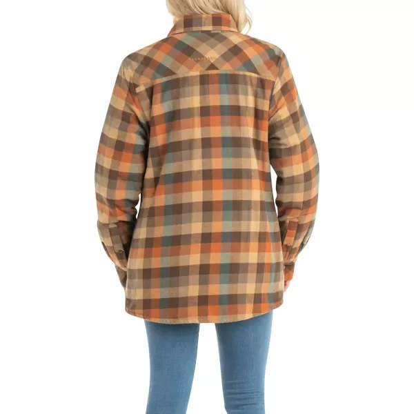 imageLegendary Whitetails Womens Open Country Flannel Shacket Sherpa Lined Plaid Fleece Shirt Jacket Ladies Western Clothing CoatRustic