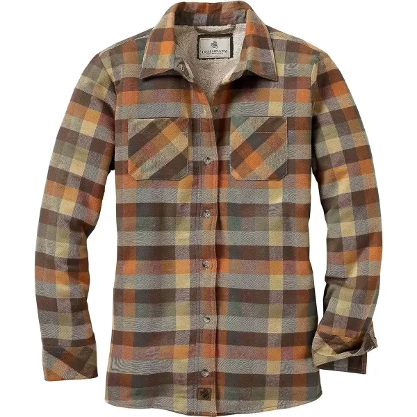 imageLegendary Whitetails Womens Open Country Flannel Shacket Sherpa Lined Plaid Fleece Shirt Jacket Ladies Western Clothing CoatRustic