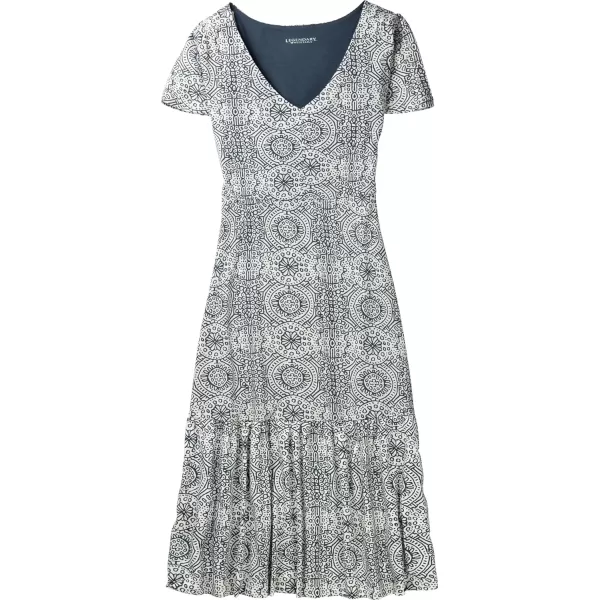 imageLegendary Whitetails Womens Printed Knit Midi Short Sleeve DressNavy Stained Glass Print
